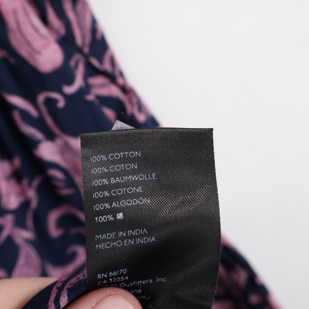 By Anthropologie Printed Floral Somerset Cotton Maxi Dress Navy Pink Size XS - Picture 7 of 7